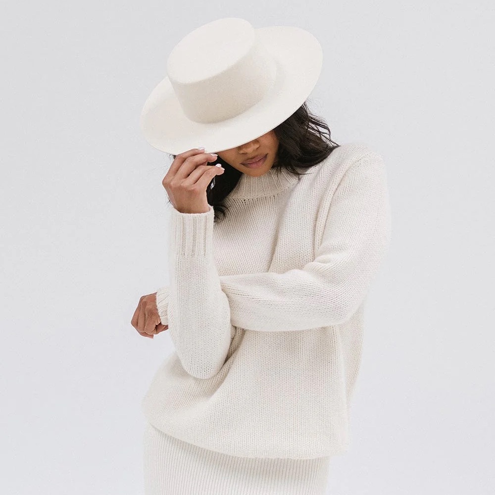 GIGI PIP Dahlia Boater Hat in Off White Size 55 (XS) - Picture 8 of 8
